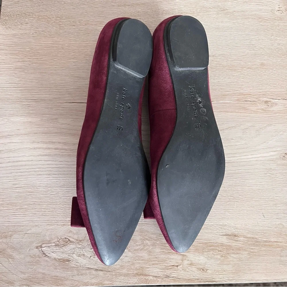 Kate Spade • Like New Burgundy “Norah”‎ Suede Flats